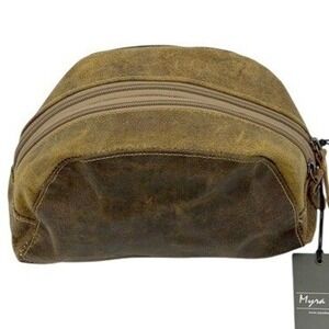 Myra Bag Distressed Leather‎ Dopp Kit Travel Pouch Duffle Bag 2 pocket